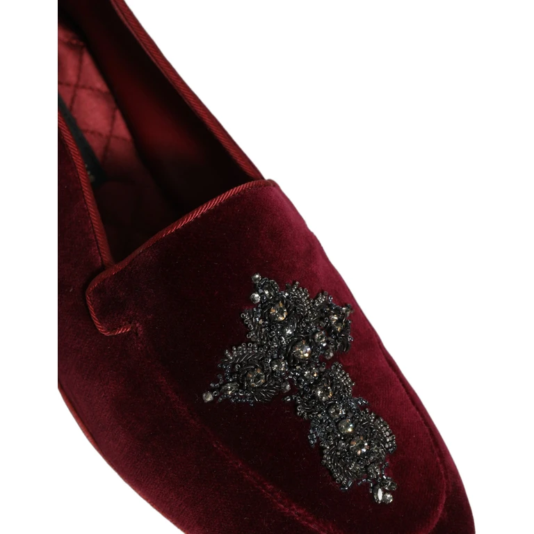Red Suede Embellished Men Dress Loafers Shoes Leather - Men