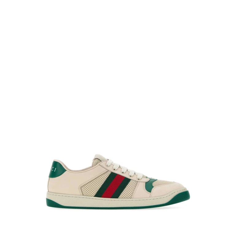 Gucci Ivory Mesh And Suede Screener Sneakers Wswsemevrvwseme T Polyester - Women
