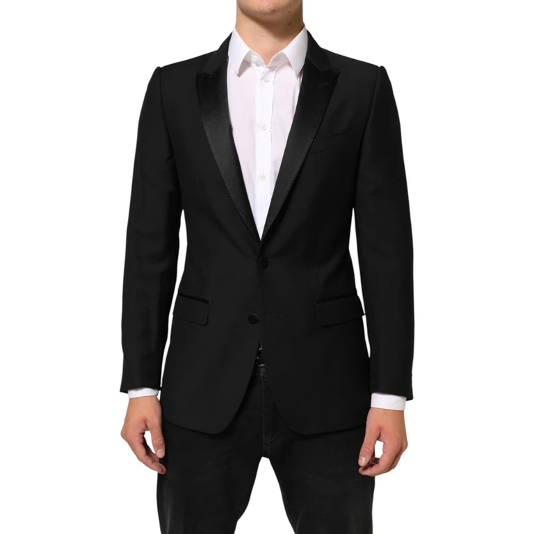 Dolce & Gabbana Black Wool Martini 2 Button Men Suit Blazer Pl+se+wv - Men