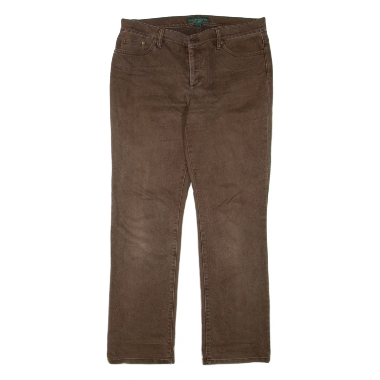 LAUREN RALPH LAUREN Womens Jeans Brown Regular Bootcut W34 L32