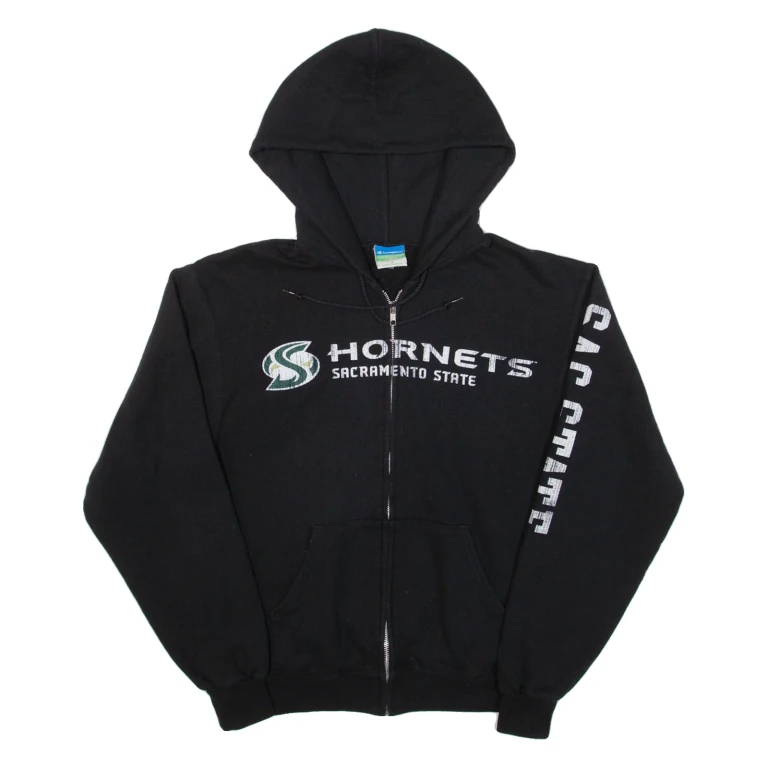 CHAMPION Hornets Mens Black Hoodie Full Zip USA S