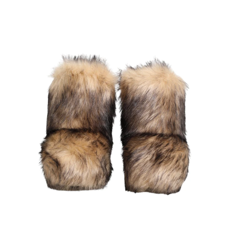 Dolce & Gabbana Brown Faux Skim Ski Fur Men Short Boots Shoes 78+ma - Men