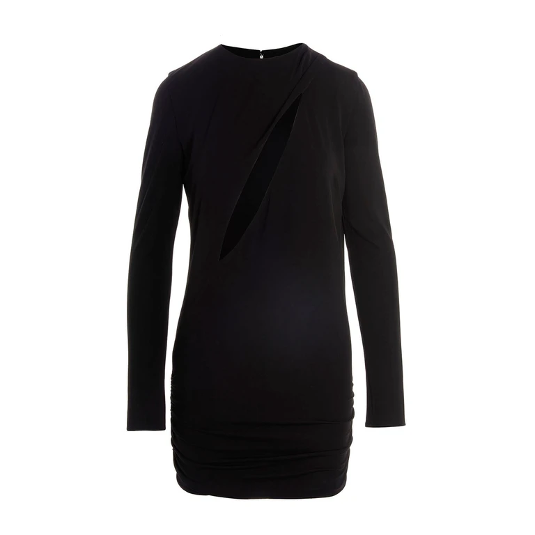 Black Viscose Short Dress - Women