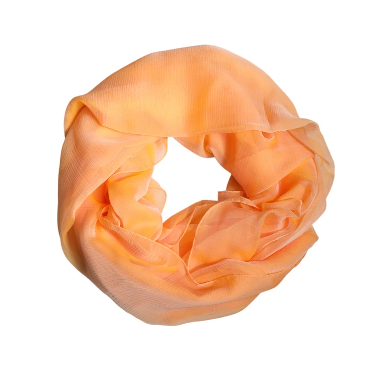 Orange Silk Rectangle Wrap Shawl Scarf - Women