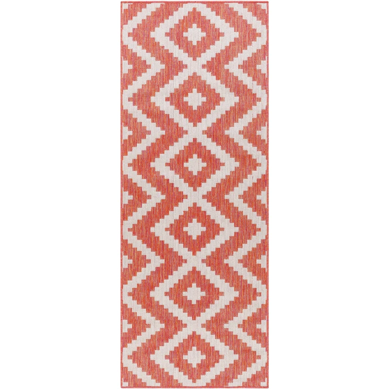 Anke Orange Outdoor Area Rug - Clearance