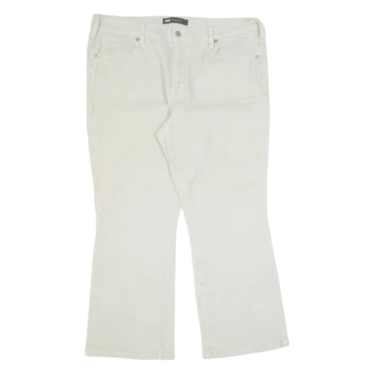 LEVI'S 515 Womens Corduroy Trousers Cream Regular Bootcut W34 L26