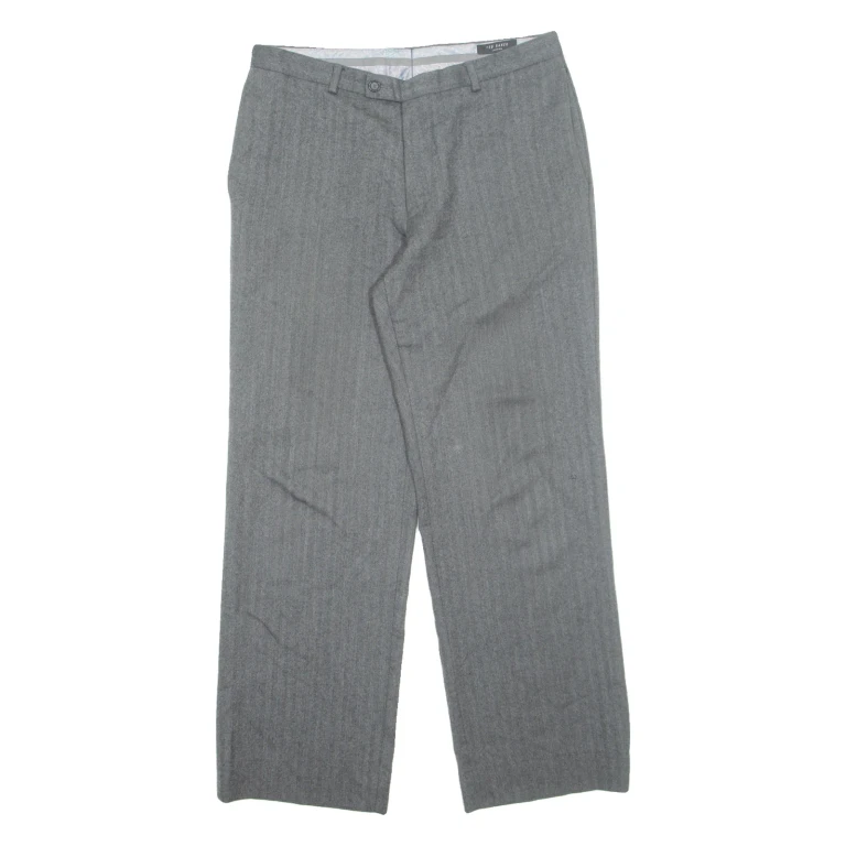 TED BAKER Chino Mens Trousers Grey Regular Straight W30 L30