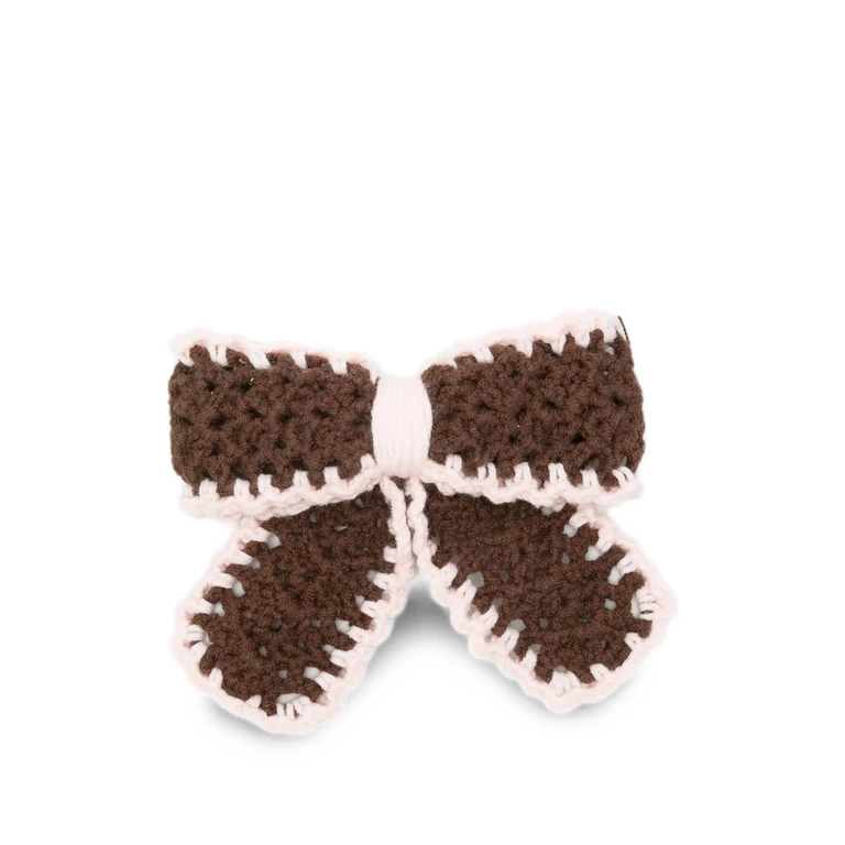 Crochet-knit Bow Hair Clip