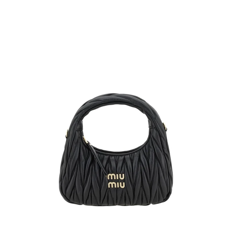 Miu Miu Black Calf Leather Bos Taurus Handbag Bag - Women