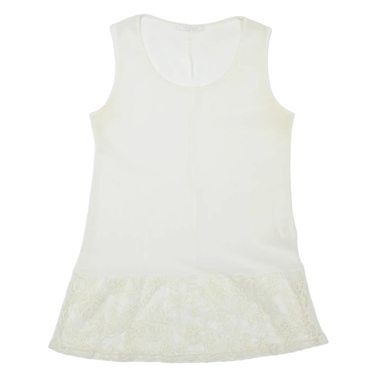 Sheer Womens Top White Sleeveless M