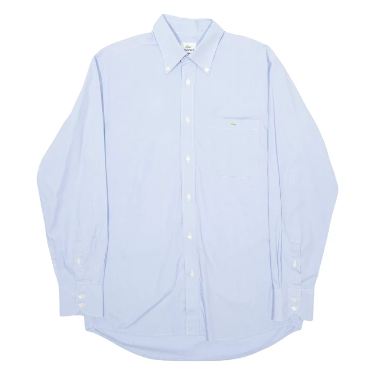 LACOSTE Mens Formal Shirt Blue Long Sleeve M