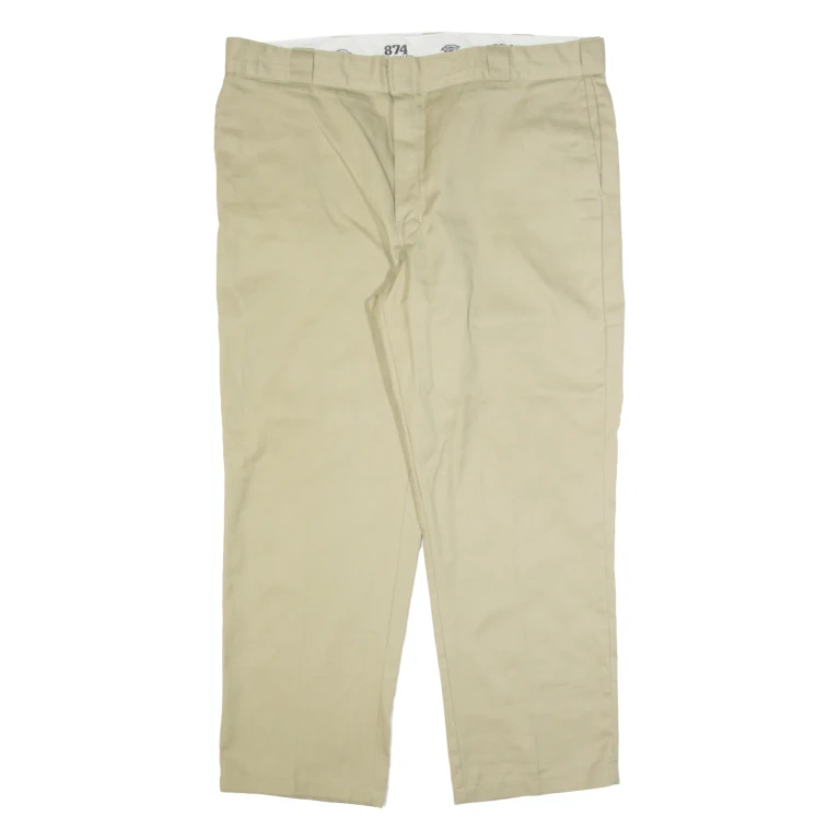 DICKIES 874 Workwear Mens Trousers Beige Regular Straight W42 L30