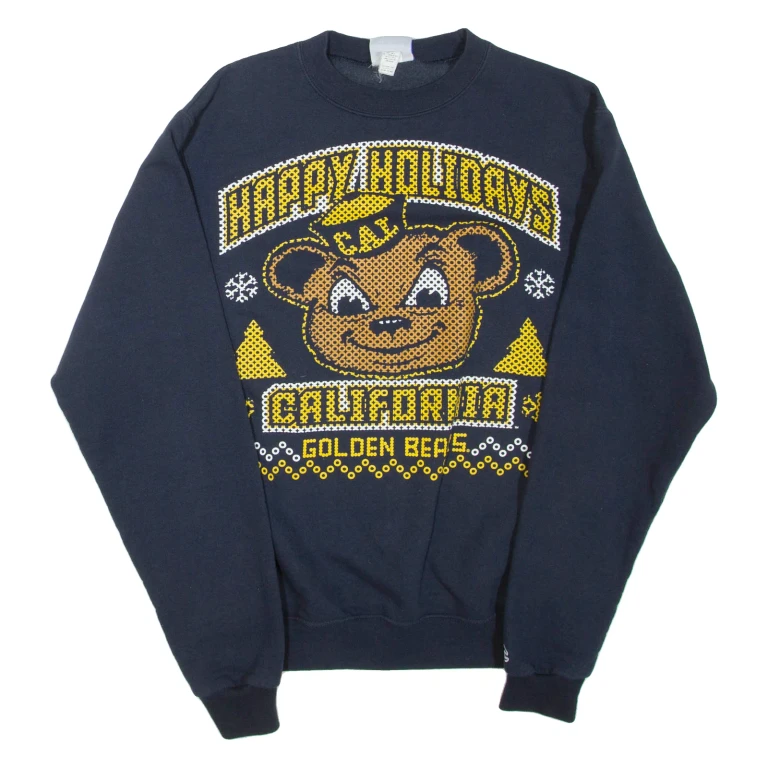 CHAMPION California Golden Bears Mens Sweatshirt Blue Crew Neck USA S