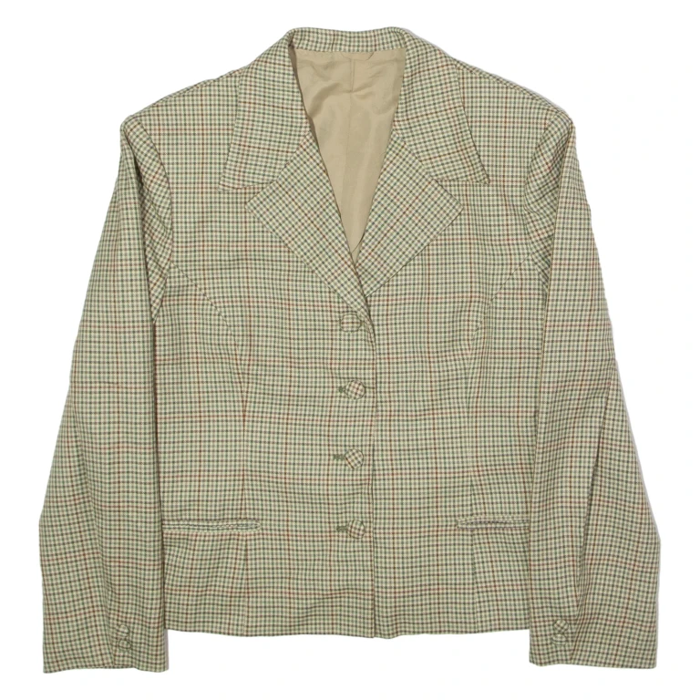 Womens Blazer Jacket Green Check M