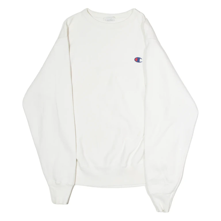 CHAMPION REVERSE WEAVE Mens Sweatshirt White Crew Neck S