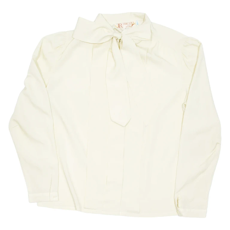 Womens Blouse Cream Long Sleeve L