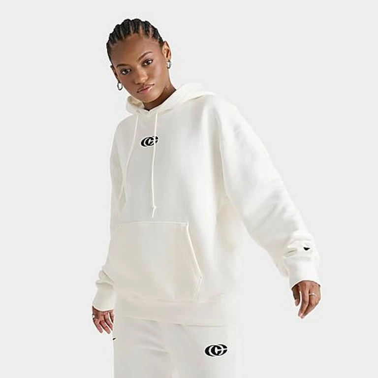 Nike Women's Caitlin Clark Premium Fleece Pullover Hoodie in Sail/Black Size: 2XL