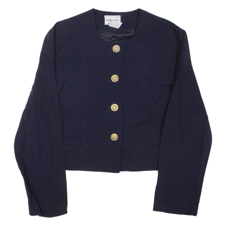 AVANT GARDE Womens Blazer Jacket Blue Viscose L