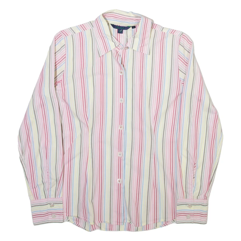 BODEN Womens Shirt Pink Striped Long Sleeve XS