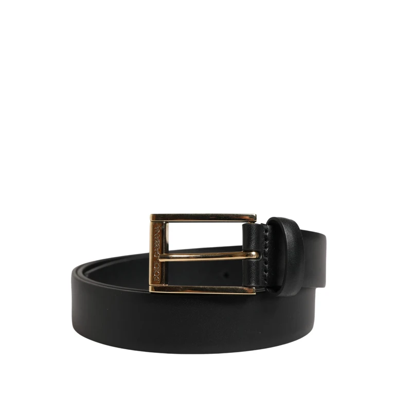 Dolce & Gabbana Men Black Classic Leather Metal Buckle Belt Calf - Men