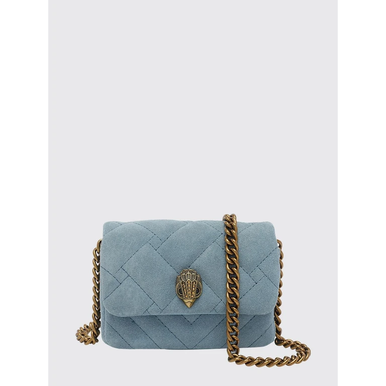 Quilted Leather Crossbody Bag with Rhinestone Logo (5365082209MIDBLUE)