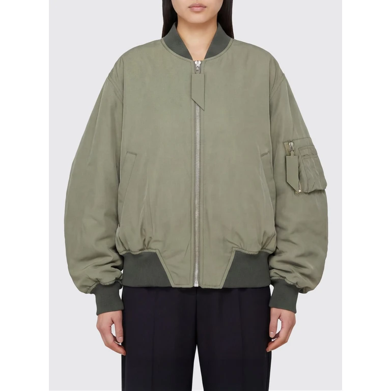 Cropped Relaxed Fit Bomber Jacket with Dropped Shoulders (250WCB00070PLL001AA828)