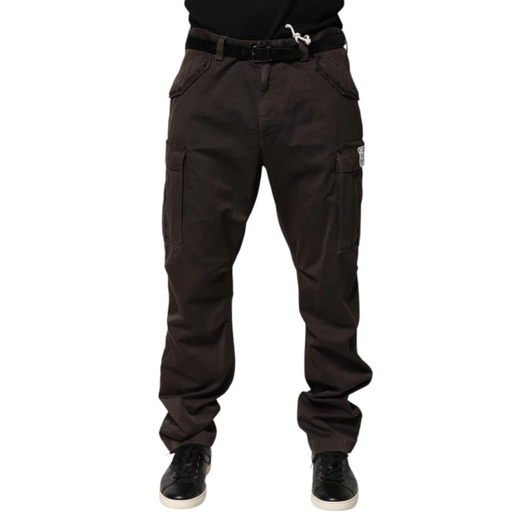 Dolce & Gabbana Brown Cotton Stretch Cargo Men Trouser Pants - Men