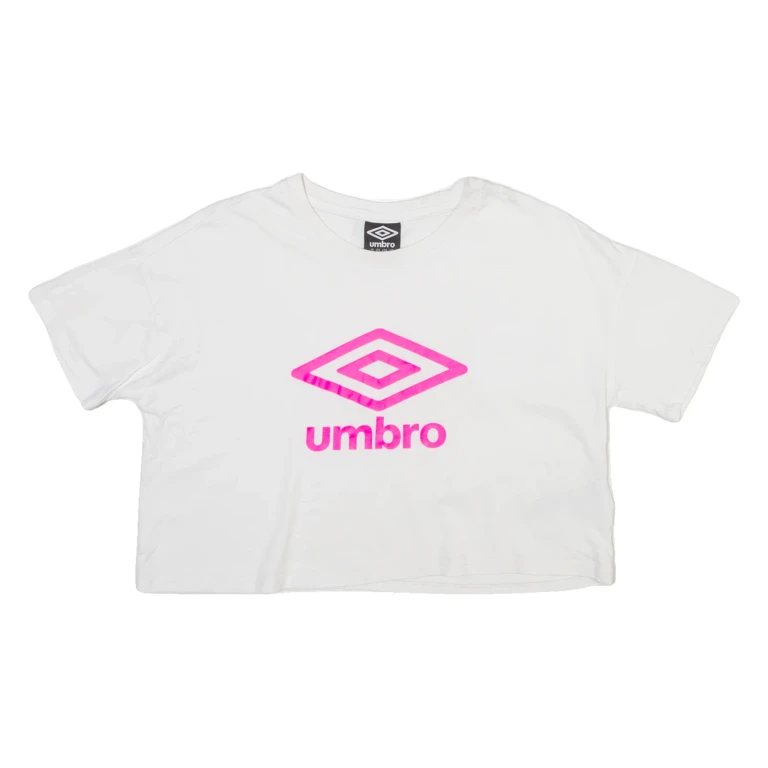 UMBRO Cropped Womens T-Shirt White Crew Neck S