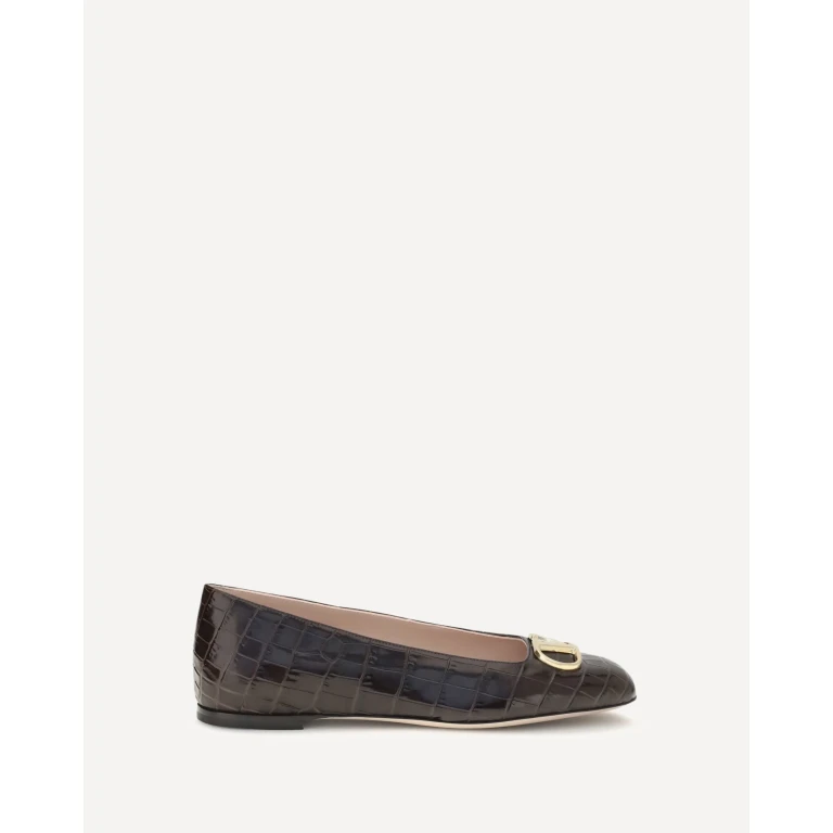 VALENTINO GARAVANI VLogo Signature croc-effect Ballerinas Female 38