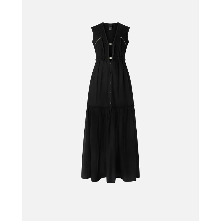Pinko - Robe longue en coton avec gilet sans manches utilitaire - 38