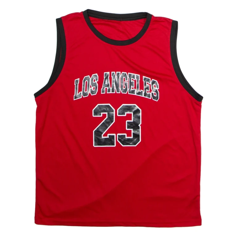 Los Angeles #23 Basketball Mens Jersey Red Sleeveless Crew Neck M