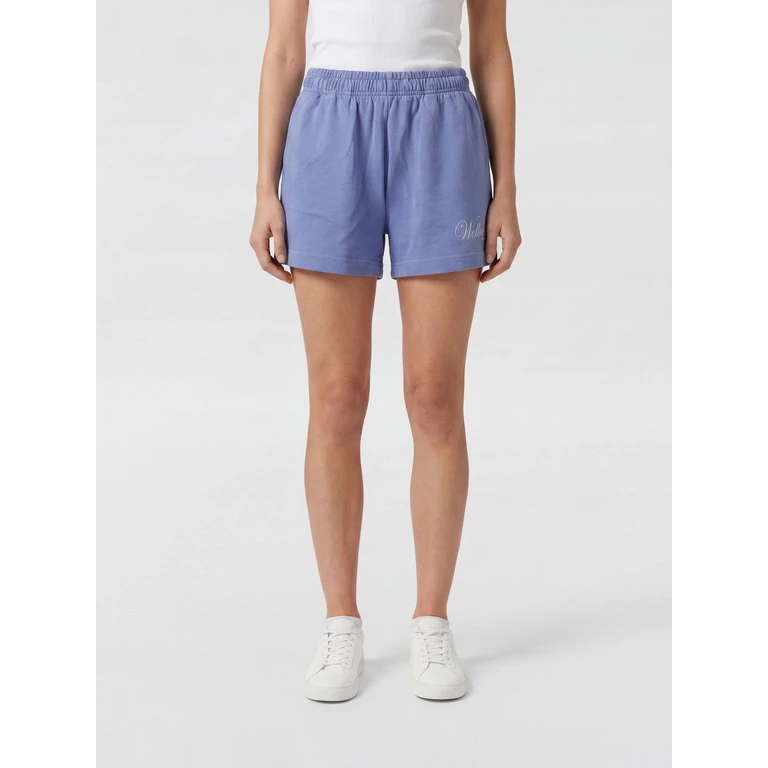 Cotton Shorts with Slogan Print and Elasticated Waist (SH03776083BL43PERIWINKLE)