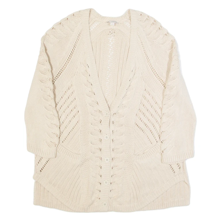 GAP Womens Cardigan Beige Chunky Knit L