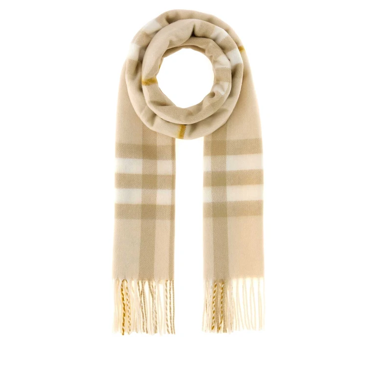Burberry Embroidered Cashmere Scarf Whitedenim Sciarpe E Foulard - Unisex