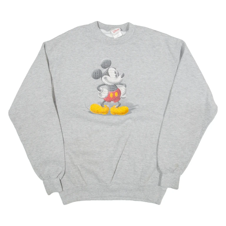 DISNEY Mickey Mouse Womens Sweatshirt Grey M