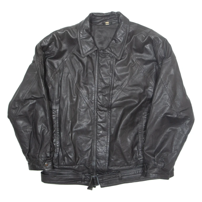 Womens Biker Coat Black Leather M