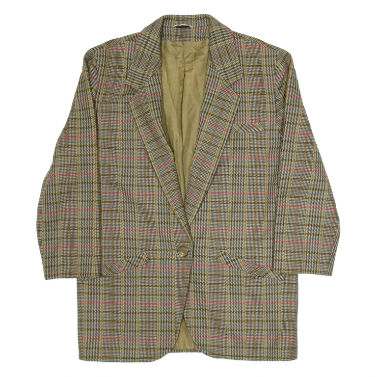 RRUC Mens Blazer Jacket Brown Check M