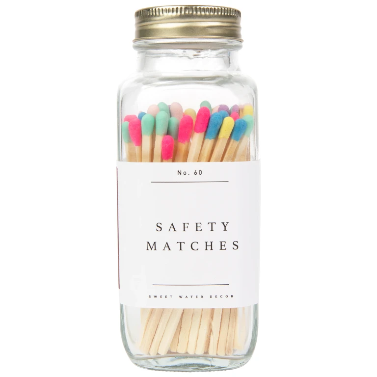 Multicolor Rainbow Safety Matches - 60 Count, 3.75"