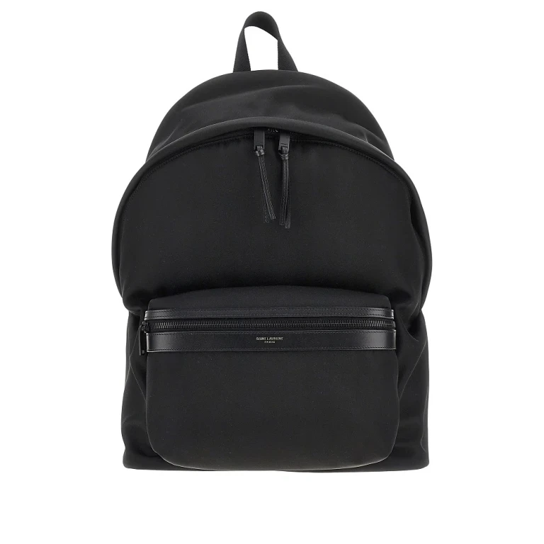 SAINT LAURENT 'City' nylon backpack with leather details Man One Size