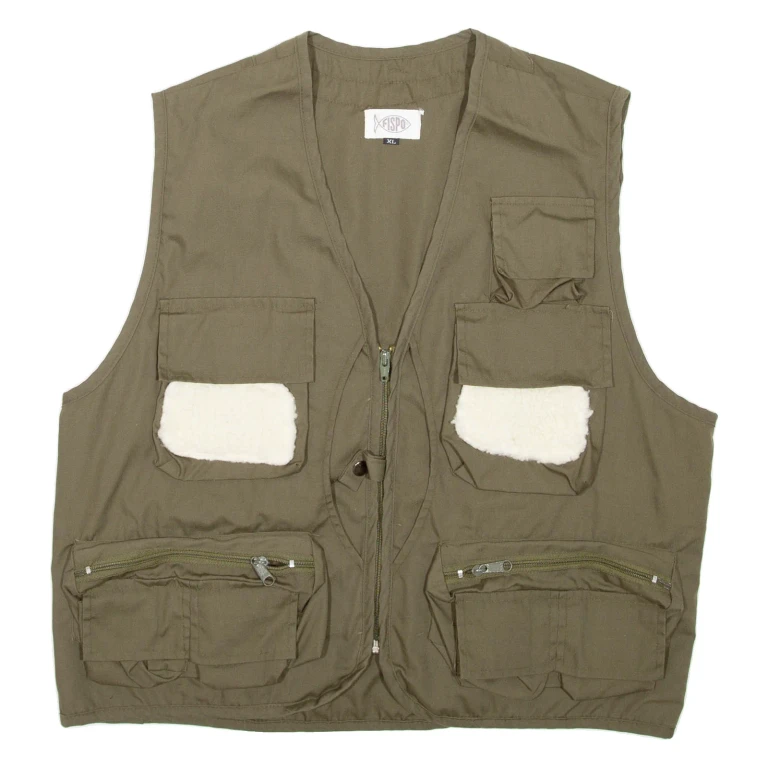 FITSPO Utility Mens Workwear Gilet Green XL