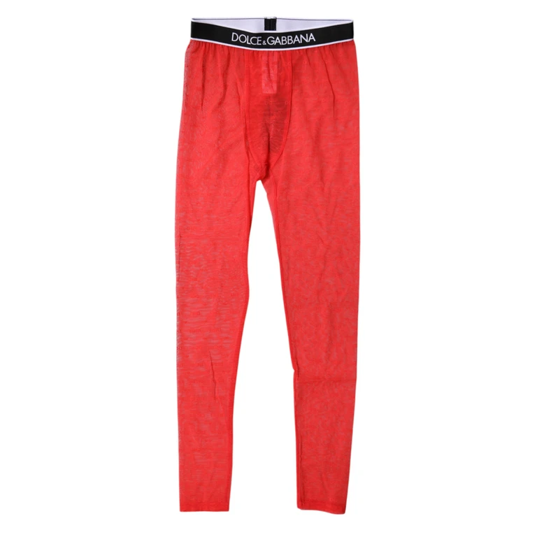Dolce & Gabbana Red Logo Lace Lingerie Tight Pants Underwear Nylon Elastane - Women