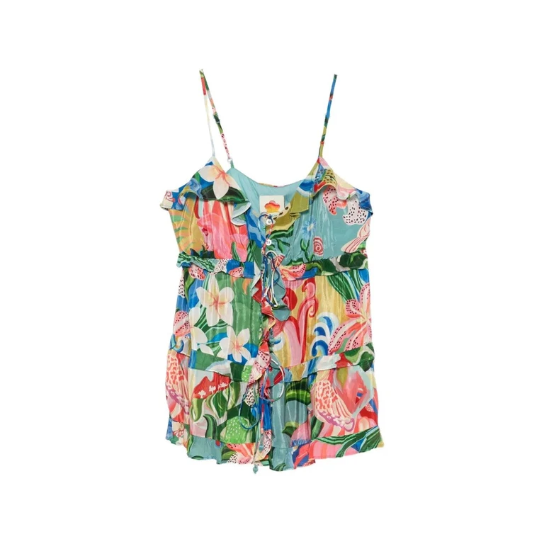 Blusa Ruffle Multicolore "Garden Of Life"