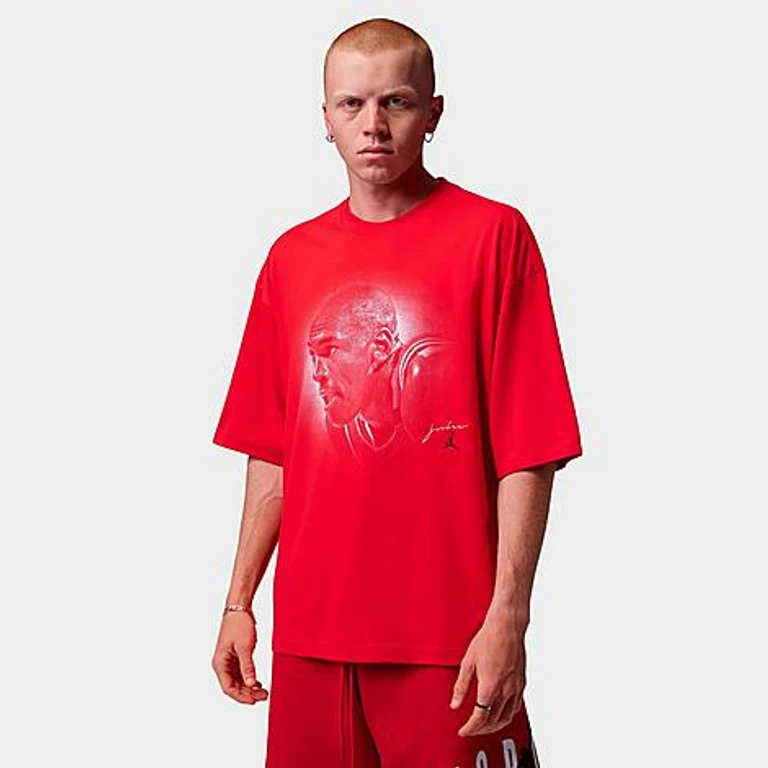 Nike Men's Jordan Flight Essentials Big Face Graphic T-Shirt in University Red Size: XS