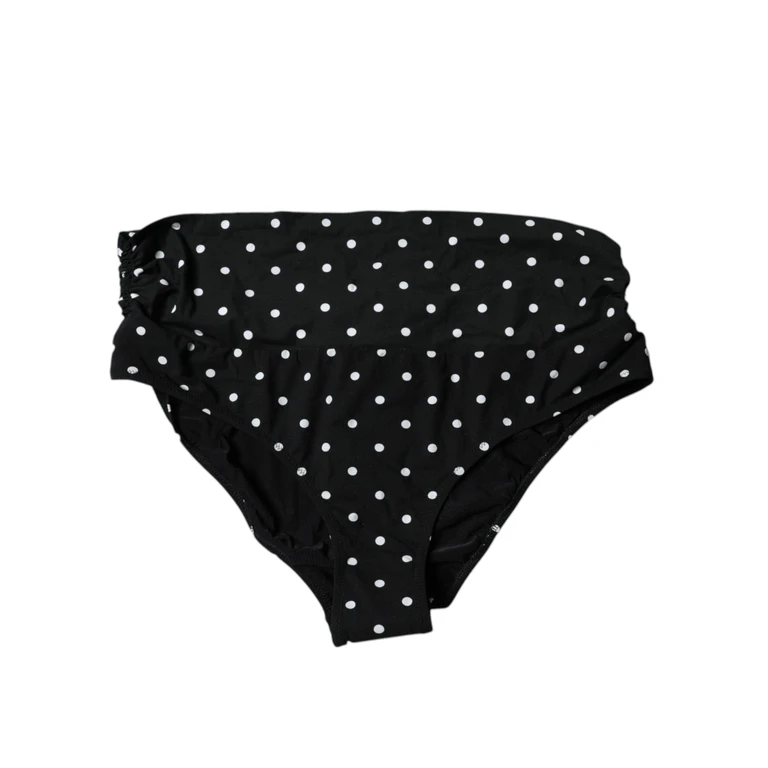 Dolce & Gabbana Black Polka Dot Swimsuit Bikini Bottom Swimwear And White Nylon Elastane Clothing - Women