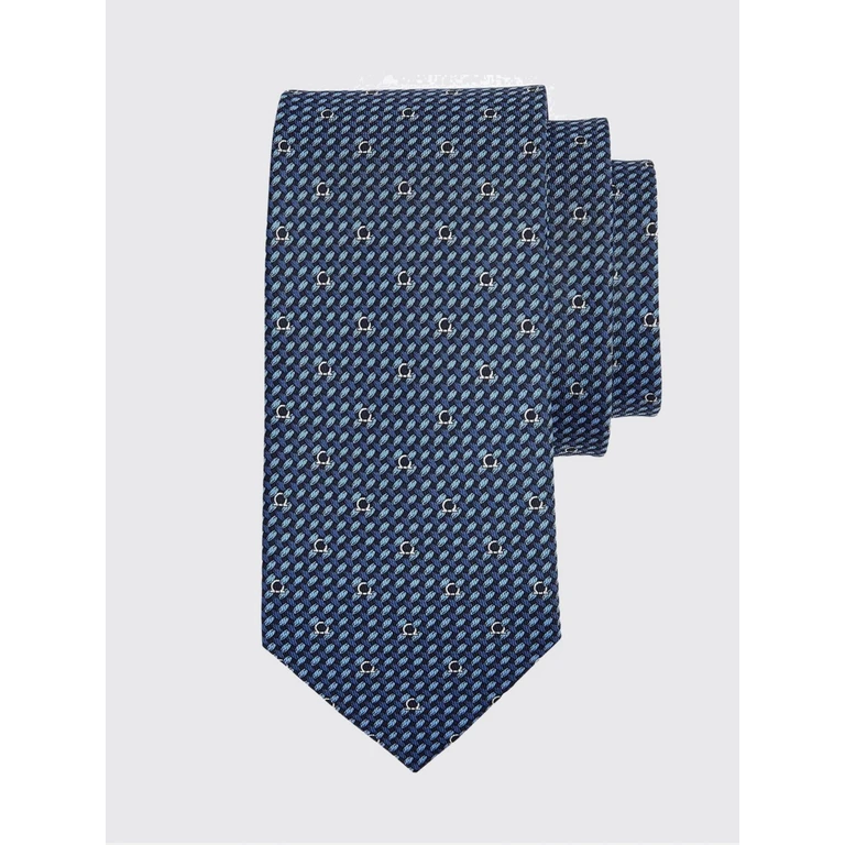 Gancini Silk Tie with All-Over Monogram Pattern (788963FB)