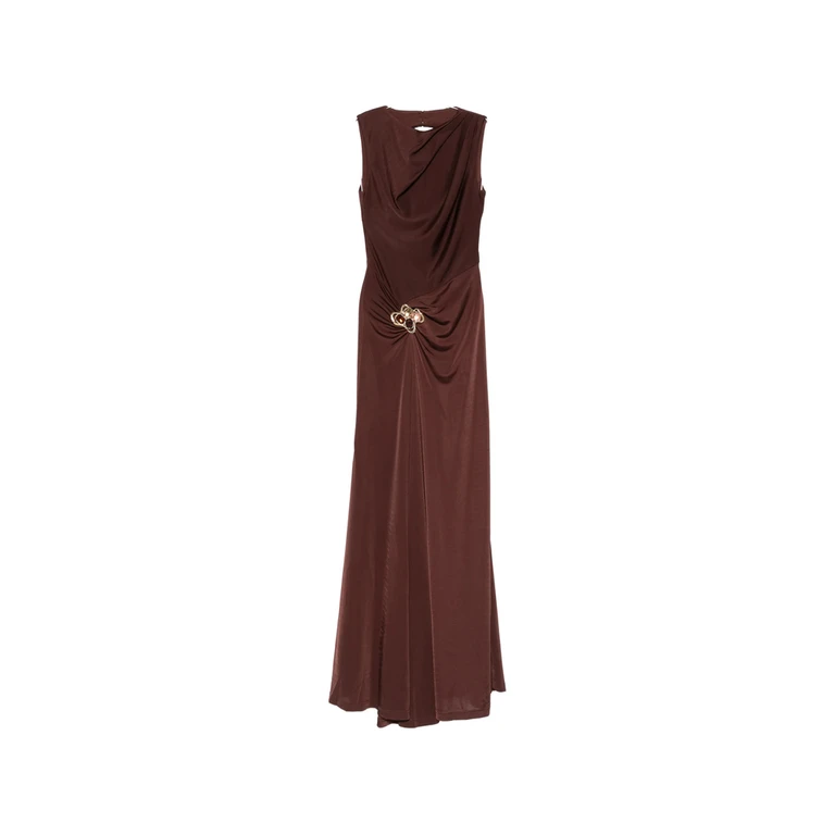 Embellished Draped Maxi Dress