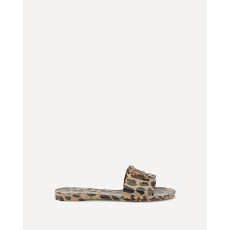 DOLCE & GABBANA Rubber Sandals with leopard print Female 41