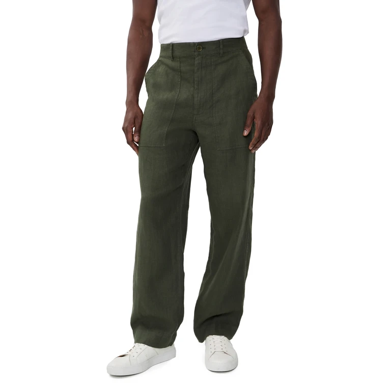 Alex Mill Garment Dyed Field Pants In Linen Dark Olive Green XL