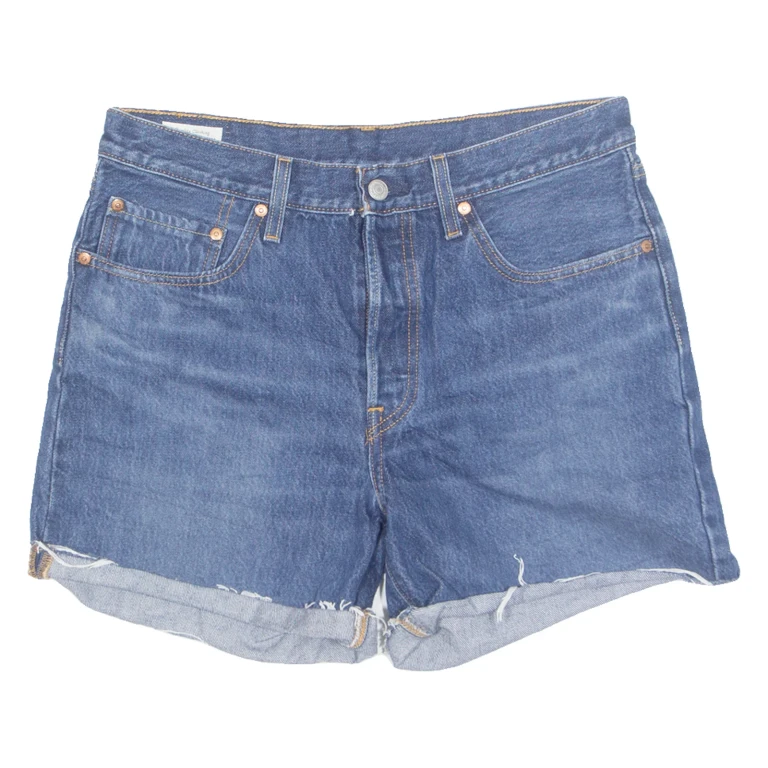 LEVI'S Turn Up 501 Premium E Womens Denim Shorts Blue M W32