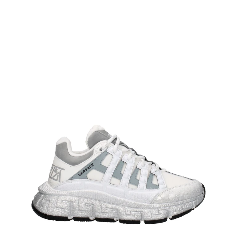 Versace White Fabric Athletic Sneakers - Women